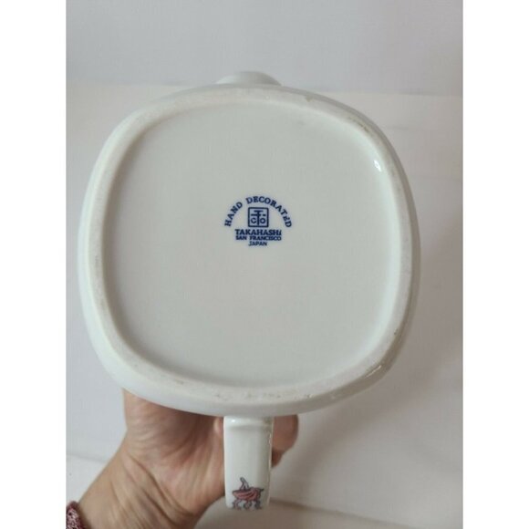 TAKAHASHI Fish Themed Teapot Hand Decorated 6×4 in - Picture 6 of 9